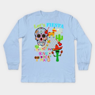 Mexican tattoo Sugar Skull Cinco de Mayo Kids Long Sleeve T-Shirt